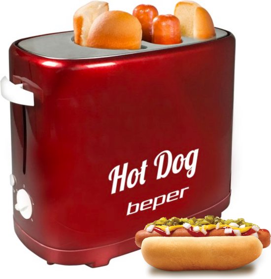 Beper BT.150Y - Hotdog Maker - Hotdog Machine - Hotdog Grill - Hotdog Cooker - Hotdog Roller - 750W