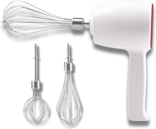 Beper Handmixer - Mixer - Keukenmixer met 5 Snelheden - Draadloze Handmixer - Wit van Beper