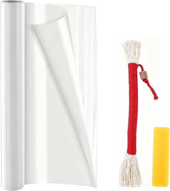 Bescherming voor bank, krassen en katten, transparant (40 cm x 5 m), krasbestendig, kattenbank, zelfklevende folie, deurbescherming, krasbescherming voor honden, voor meubels, bedden