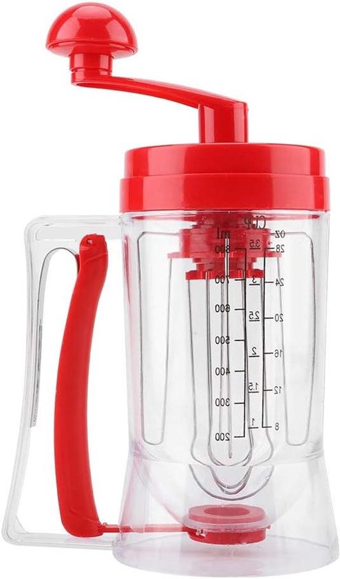 Beslag Mixer - Beslag Dispenser - Pannenkoeken Bakken - Handmatig Bedienbaar - 21.5 cm - Wit