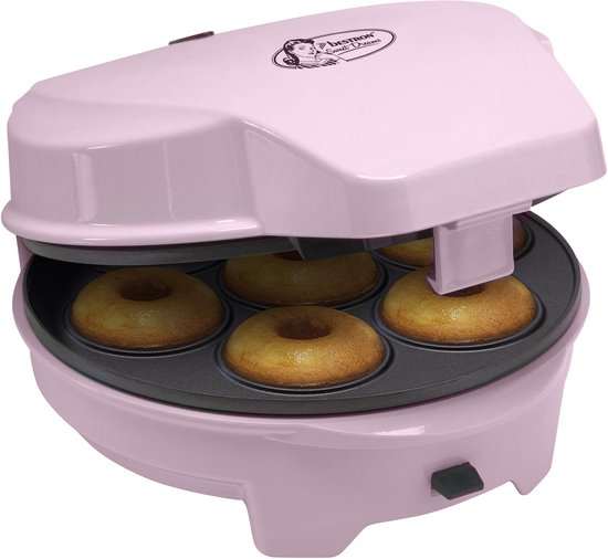Bestron Cakemaker 3-in-1 - ASW238P - Donut-, hartenwafels en cakepopmaker - 700W - Roze - 5 jaar garantie van Bestron