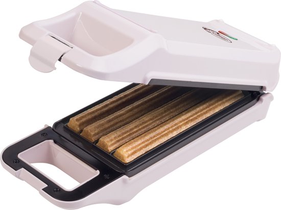 Bestron Churros maker, wafelijzer voor 4 churros, met indicatielampje & antiaanbaklaag, Sweet Dreams Collection, 700 Watt, kleur: Roze