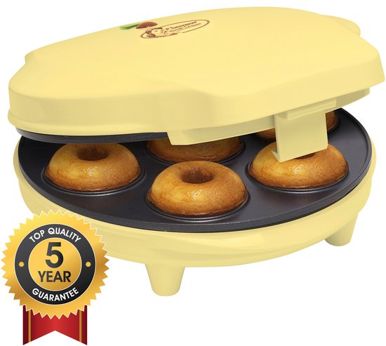 Bestron Donutmaker - ADM218SD - Mini donutmaker - 700W - 7 donuts - Geel
