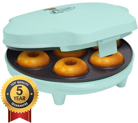 Bestron Donutmaker - ADM218SDM - Mini donutmaker - 700W - 7 donuts - Mint - 5 jaar garantie
