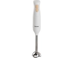 Bestron Staafmixer 600W - ASM600NH - 2 Snelheden met turbo - Vaatwasser bestendig - Wit/Hout - 5 jaar garantie van Merkloos