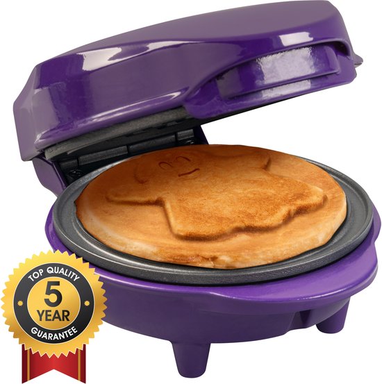 Bestron Wafelijzer - AMW500GH - 550W - Mini wafel - Geest vorm - Paars van Bestron