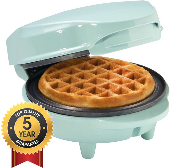 Bestron Wafelijzer - AMW500M - 550W - Mini wafel - Anti aanbaklaag - Mint - 5 jaar garantie van Bestron