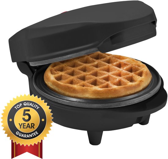 Bestron Wafelijzer - AMW500Z - 550W - Mini wafel - Anti aanbaklaag - Zwart - 5 jaar garantie van Bestron