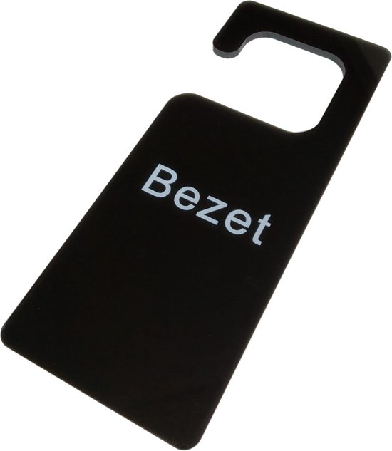 Bezet Hanger Zwart - Deurhanger Bord Plexiglas - Niet Storen Bordje