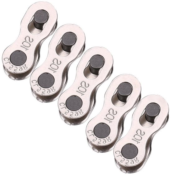 Bicycle Chain Link Set met 5 Pairs, Geschikt voor 8, 9 en 10 Versnellingen, Herbruikbare Koppelingen voor Fietsen, Zilver van Merkloos