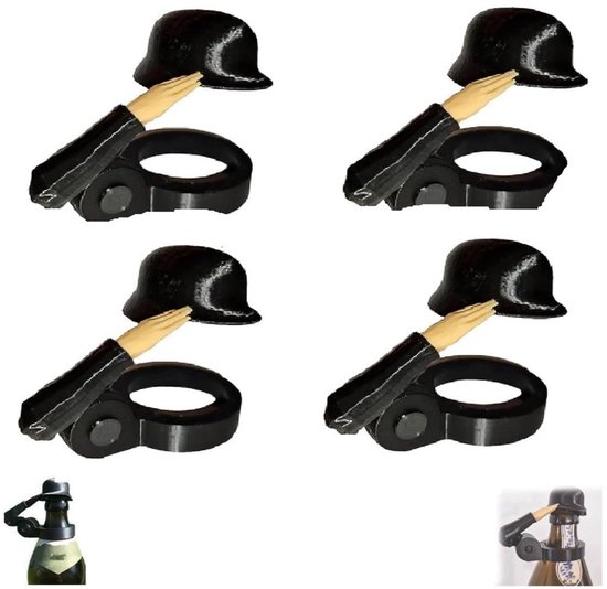 Bierfleshelm met Soldatengroet - Set van 4
