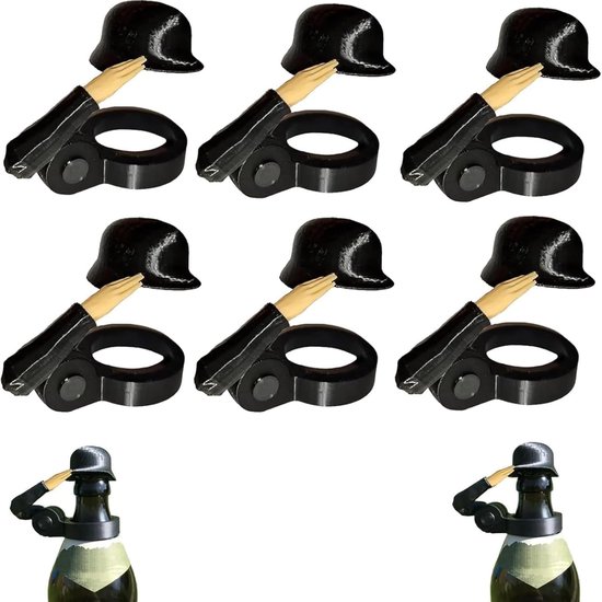 Bierfleshelm met Soldatengroet voor Feest en Bar (Zwart*6)