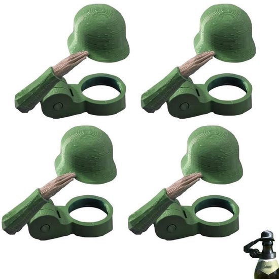 Bierflessenhelm met Soldatengroet voor Feest en Bar (Groen*4)
