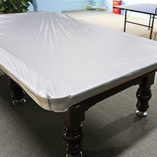 Biljarttafel-stofhoes waterdicht en stofdicht Oxforddoek voor 8-pootige tafel 260 x 170 cm (zilvergrijs)