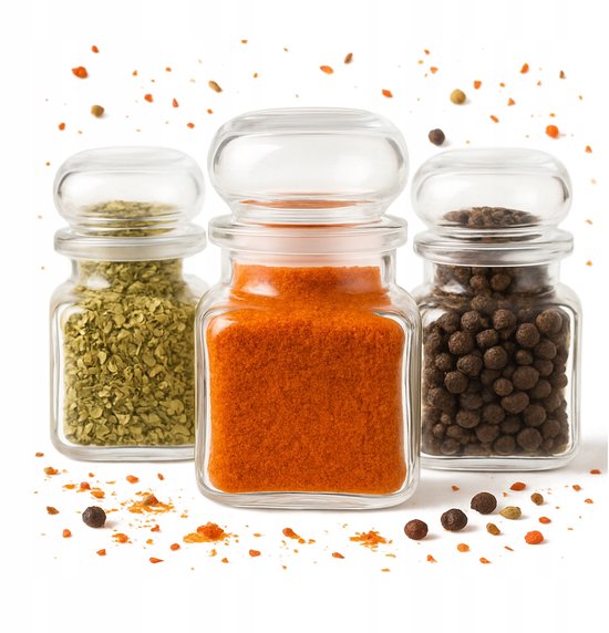 Bimberek - Glazen Voorraaddozen Set - 120ml - Transparant Glazen Deksel - Keukentypes van Merkloos