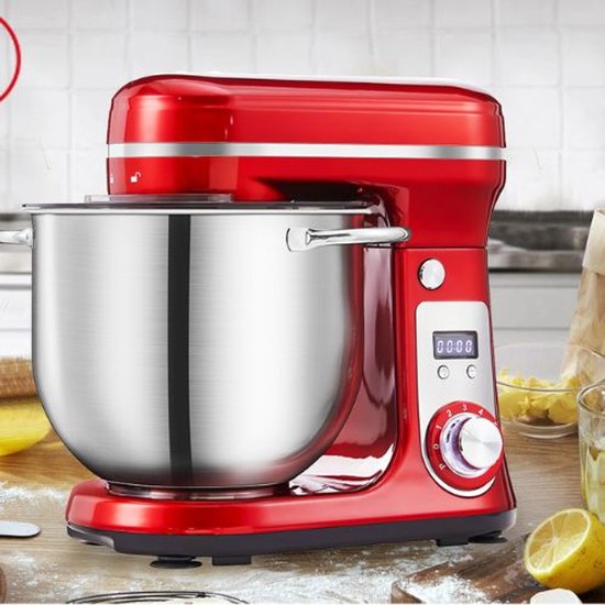 Biolomix Keuken Mixer, Blender - Keukenmachine 6L - RVS - 6 Standen - Rood van Merkloos