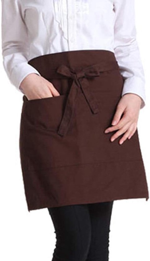 Bistro Schort Korte Schort met Zakken Unisex Taille Schort voor Koken en Horeca