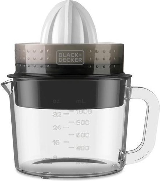 Black & Decker BXCJ30E elektrische citruspers 1 l 30 W Zwart, Transparant van Black & Decker
