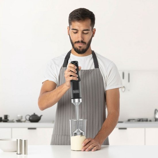Black & Decker BXHBA1501E Staafmixer 1500 W Zwart, Transparant van Black & Decker