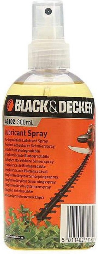 BLACK+DECKER A6102-XJ biologisch afbreekbare onderhoudsolie voor heggenscharen - spray flacon - 300ml van BLACK+DECKER
