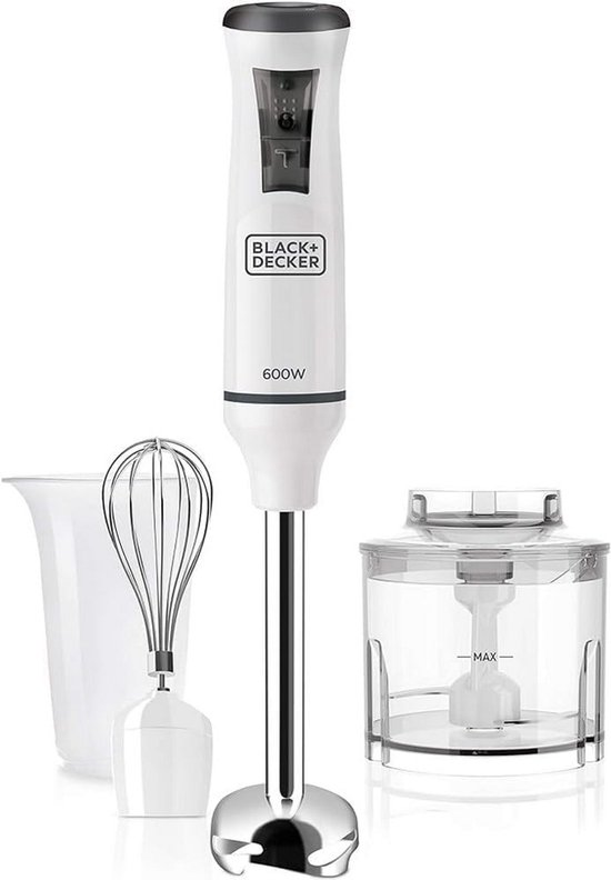 Black+Decker BXHBA600E - Staafmixer 600 W, Wit van Black+Decker