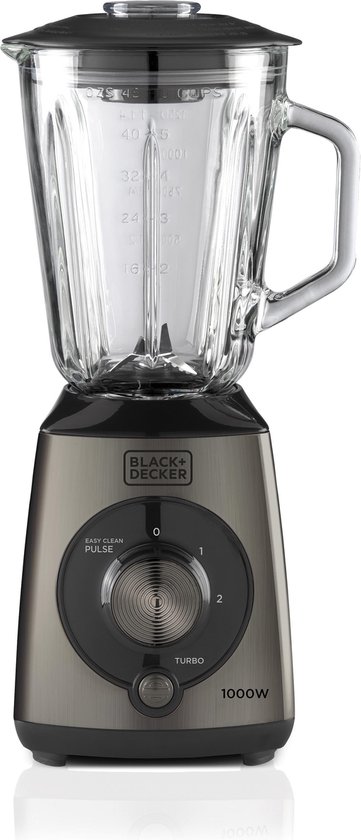 BLACK+DECKER BXJB1000E blender 1,5 l Cooking blender Zwart, Transparant 1000 W van Merkloos