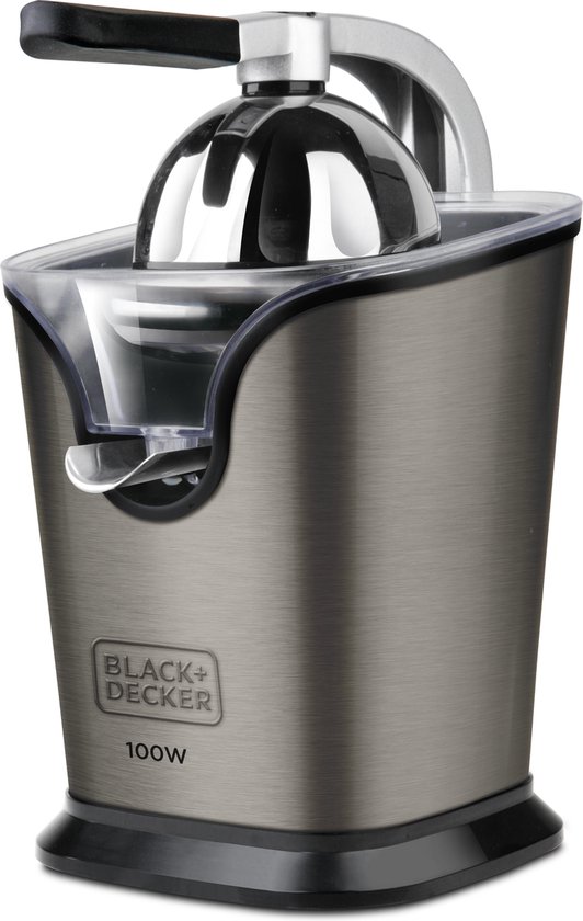 BLACK+DECKER sapcentrifuge – 100W – grote vulopening – RVS – onderdelen vaatwasserbestendig van Merkloos
