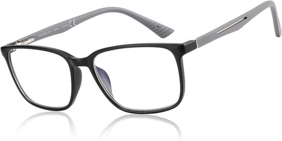 Blauw licht filter bril & leesbril heren vierkant frame lezer anti-glans sport computerbril