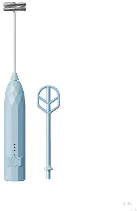 Blauwe Oplaadbare Elektrische Handmixer | Multifunctionele Melkschuimer voor Bakken en Keukengebruik van Merkloos