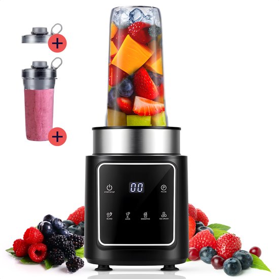Blend&Co® - Krachtige Smoothie Blender 1200W – 2 To Go Bekers – 4 Standen – Smoothie Blender – Multifunctionele Keukenblender van Blend&Co®