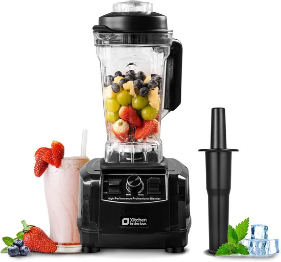 Blender 1500W - Professionele Blender - 2L BPA-Vrije Kan - 8 RVS Messen - Ice Crush & Smoothies