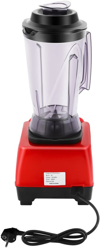 Blender - 2200 W - 4L Capaciteit - RVS Messen - Rood - Professionele Blender