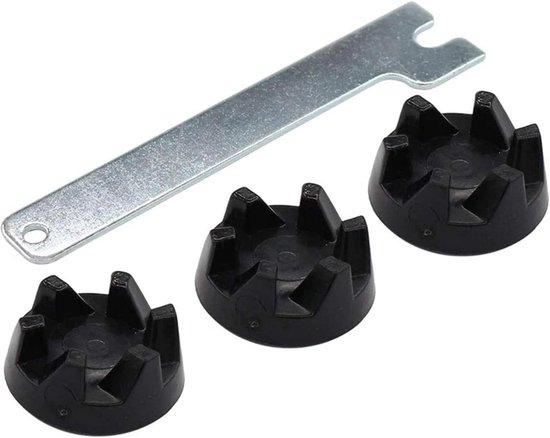 Blender Aandrijfkoppeling - Reserveonderdeel Meskoppeling - Blender Reparatie - Eenvoudige Installatie - 3 stuks - Zwart/Zilver