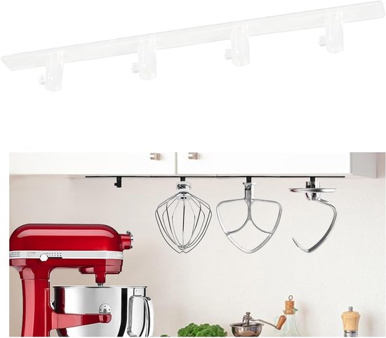 Blender Accessoirehouder - Keukenhaak Mixer - Keuken Organiseren - Universele Compatibiliteit - 30 x 1.5 x 1 cm - Transparant van Merkloos