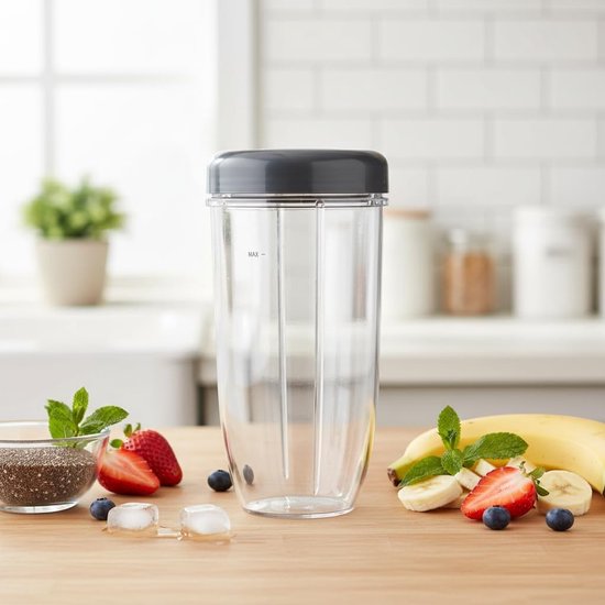 Blender Accessoires Vervangonderdelen, Blenderbekers en Nutri Cups Vervangingsset voor 900W (Grote Beker 32oz)