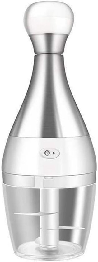 Blender - Blender to go - Foodprocessor - Mini Blender - Roestvrij staal - Handmatig - Super praktisch - Snel en gemakkelijk koken - Wordt geleverd met 3 roterende messen en een antislipkom - Geschikt voor keuken van Merkloos