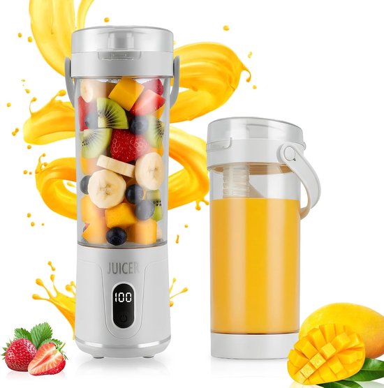 Blender - Blender To Go - Mini Blender - Fresh Juice Blender - Draagbare Blender 600 Ml - Usboplaadbaar - Sapbeker Voor Fruit En Groenten - Draagbaar Voor Smoothies En ProteïNeshakes - Voor Thuis, Sport En Kantoor van Merkloos