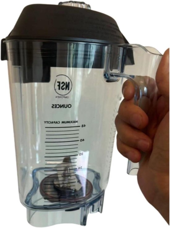 Blender Cup - Vervangende Cup - Smoothies Maken - NSF Gecertificeerd Materiaal - 48Oz - Zwart
