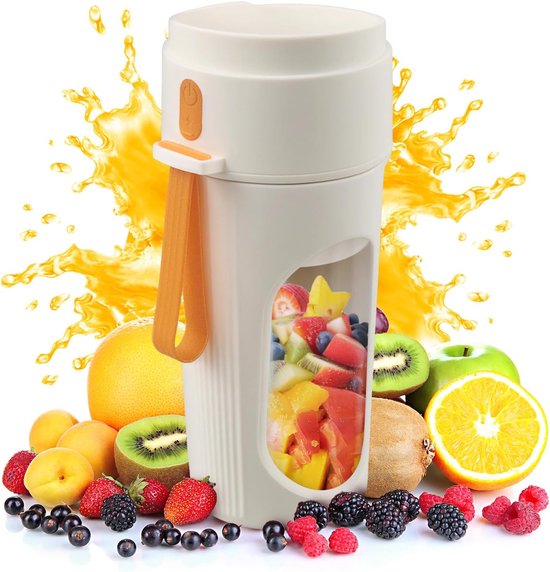 Blender - Draagbare Blender - Portable Blender - Blender Smoothie - 450 Ml -Bpa-Vrije - Draagbare Fles Met 12 Messen - Oplaadbare - Compact En Gemakkelijk Schoon Te Maken - Voor Smoothies, Shakes & Milkshakes van Merkloos