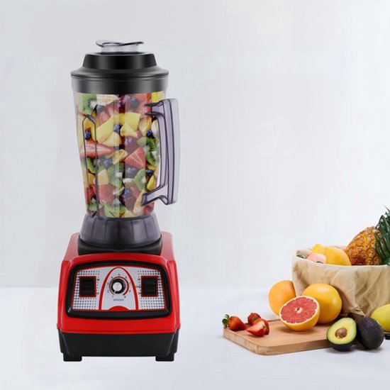 Blender Elektrische Rood - 2200 W Vermogen - 4 Liter Inhoud - Kunststof En RVS - Voor Aanrecht En Smoothies