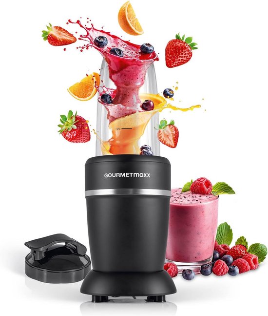 Blender en Smoothie Maker 4-delig | Elektrische Voedingsblender voor Vitamineboost | Lekvrije Deksel | Perfect voor Shakes & Smoothies van Merkloos