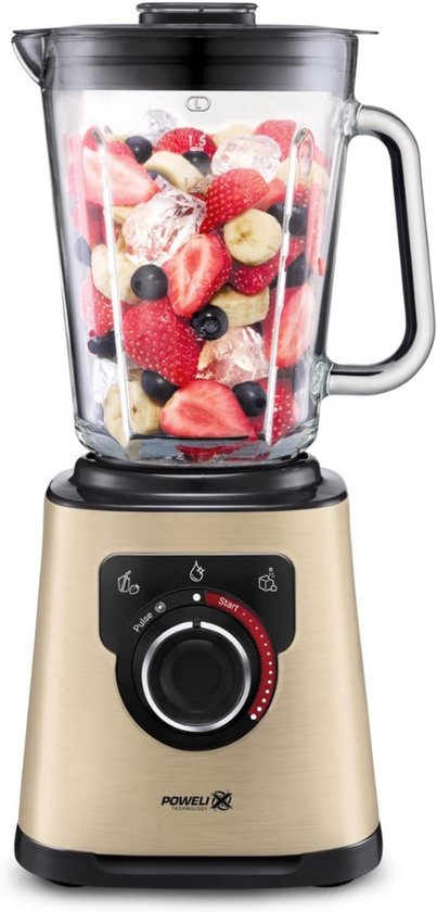 Blender Glazen Kan - Krachtige Blender - Met Glazen Kan - Smoothie Blender - 1,5 Liter / 1200 W - Smoothie Maker - RVS - Blender To Go - Variabele Snelheid - Met Glazen Reservoir - Warme en Koude Bereidingen van Mestimate