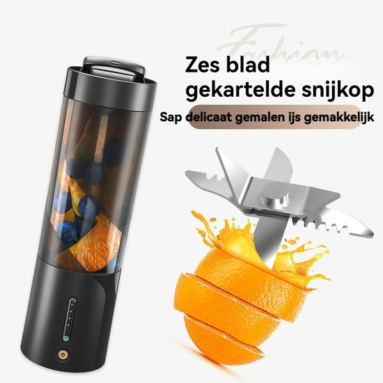 Blender-Juicer-Smoothie Maker-draagbare juicer - Draagbare Blender -XIP8Watre proof - 450ML - Portable - Blender to go - Mini Juicer - Draadloos-Zwart van XIP8
