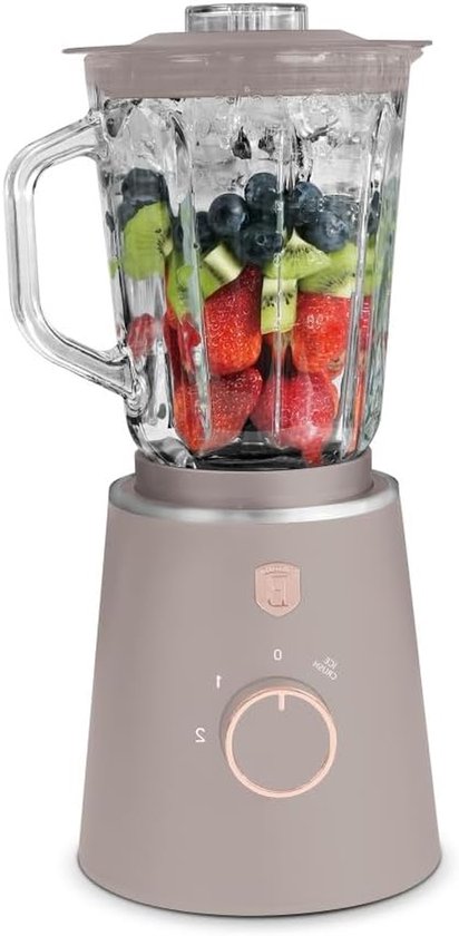 Blender met glazen kan - Tafelmixer Krachtige Mixer - Smoothies Bereiden - Glazen Reservoir - 15 liter - Mat Grijs