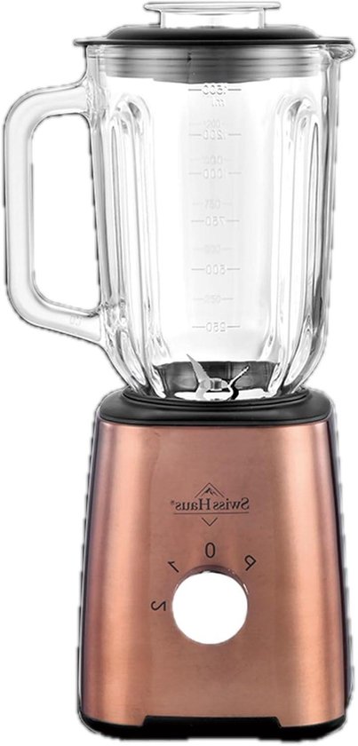 Blender met Hakmolen - Mixer Keuken - Gladde Smoothies Maken - Verwijderbare Roestvrijstalen Messen - 1.5 liter kom - Goud