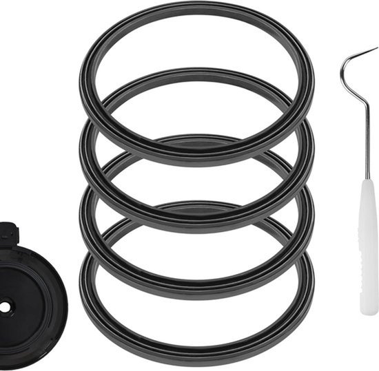 Blender Onderdelen - Vervangende - Siliconen pakking - Deksel - Wisselgereedschap - Kit - Geschikt voor Ninja NC299AMZ, NC301, NC300, NC501, NC501C - Grijs - 4 stuks vervangende onderdelen - Exacte pasvorm van Merkloos