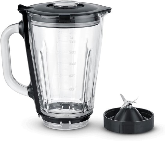Blender Opzetstuk - Glazen Blenderkan - Smoothies Maken - Temperatuurbestendig Glas - 1.5 Liter - Transparant