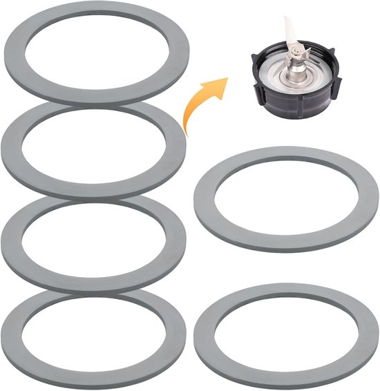 Blender Pakking - Rubber Ring - Blender Reparatie - 6 Stuks Set - 6.6 cm Diameter - Grijs van Merkloos