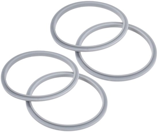 Blender Pakkingen - Rubberen Ring - Lekvrij Werken - Met Lip Ontwerp - Set van 4 - Grijs van Merkloos