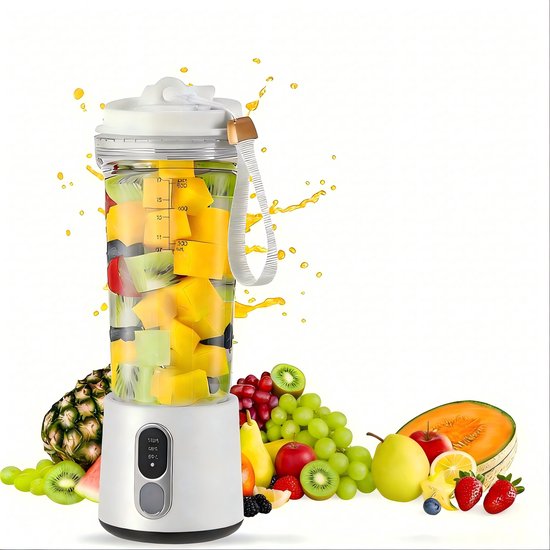 Blender - Portable Blender - Draagbare Blender - Draagbare Blender Usboplaadbaar - 500 Ml Persoonlijke Sapcentrifuge Voor Sport Met Lekvrije Reisdeksel - Voor Keuken, Kantoor En Sportschool - Bpa-Vrij van Merkloos